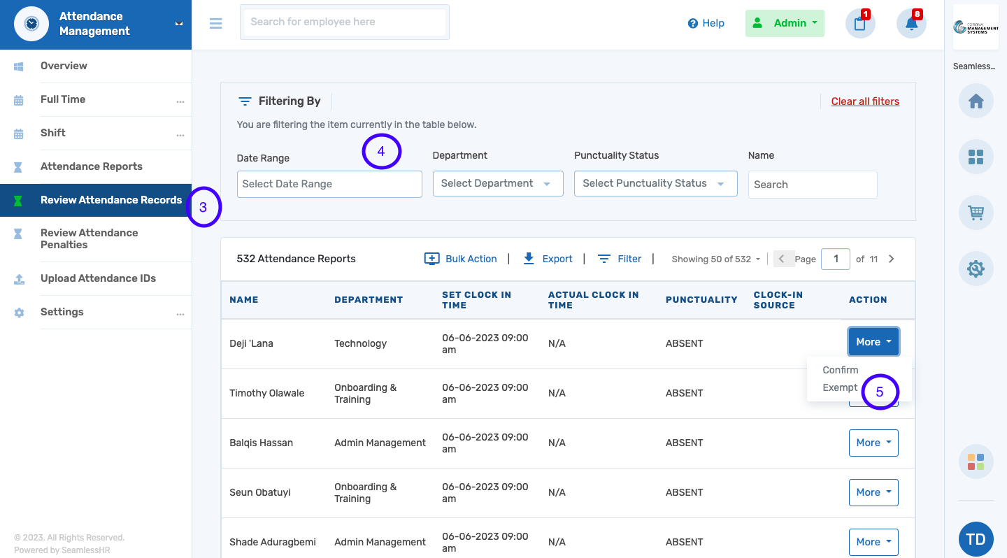 How to Exempt An Employee on Attendance Management